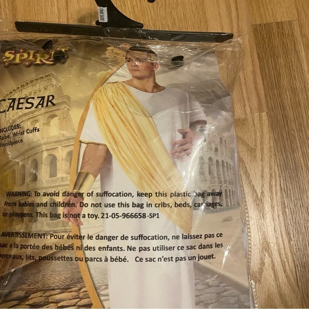 Caesar Halloween Costume Spirit One Size Fits Most Men’s Adult White Robe - Picture 5 of 6